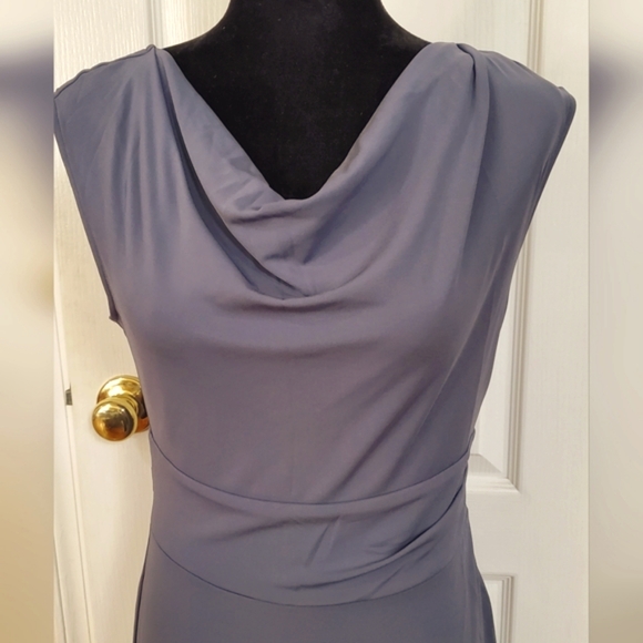 Ann Taylor Dress cowl neck, gray, sz 4 - Picture 3 of 7